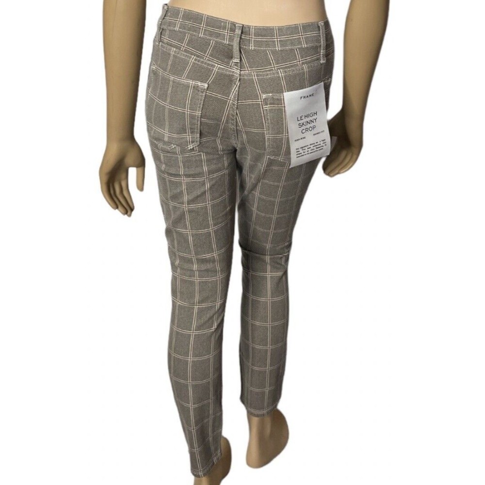 NWT FRAME Le High Skinny Crop plaid Patterned Jeans Sz 27